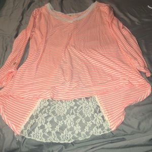 Coral shirt with Lacey back